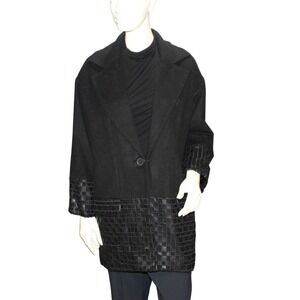 Catherine MaLandrino Black Statement Jacket Size 4 Decorative Sleeve Netting Y2K